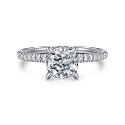 Stasia - 14K White Gold Cushion Cut Diamond Engagement Ring