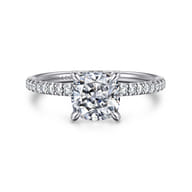 Stasia - 14K White Gold Cushion Cut Diamond Engagement Ring