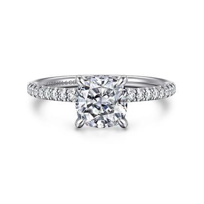 Stasia - 14K White Gold Cushion Cut Diamond Engagement Ring
