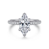 Stasia - 14K White Gold Marquise Shape Diamond Engagement Ring