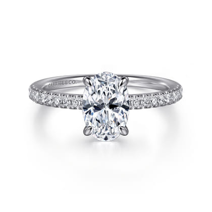Stasia - 14K White Gold Oval Cut Diamond Engagement Ring