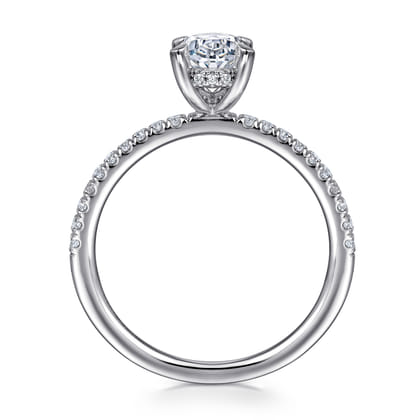Stasia - 14K White Gold Oval Cut Diamond Engagement Ring