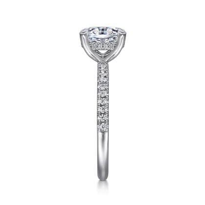 Stasia - 14K White Gold Oval Cut Diamond Engagement Ring