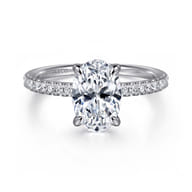 Stasia - 14K White Gold Oval Cut Diamond Engagement Ring