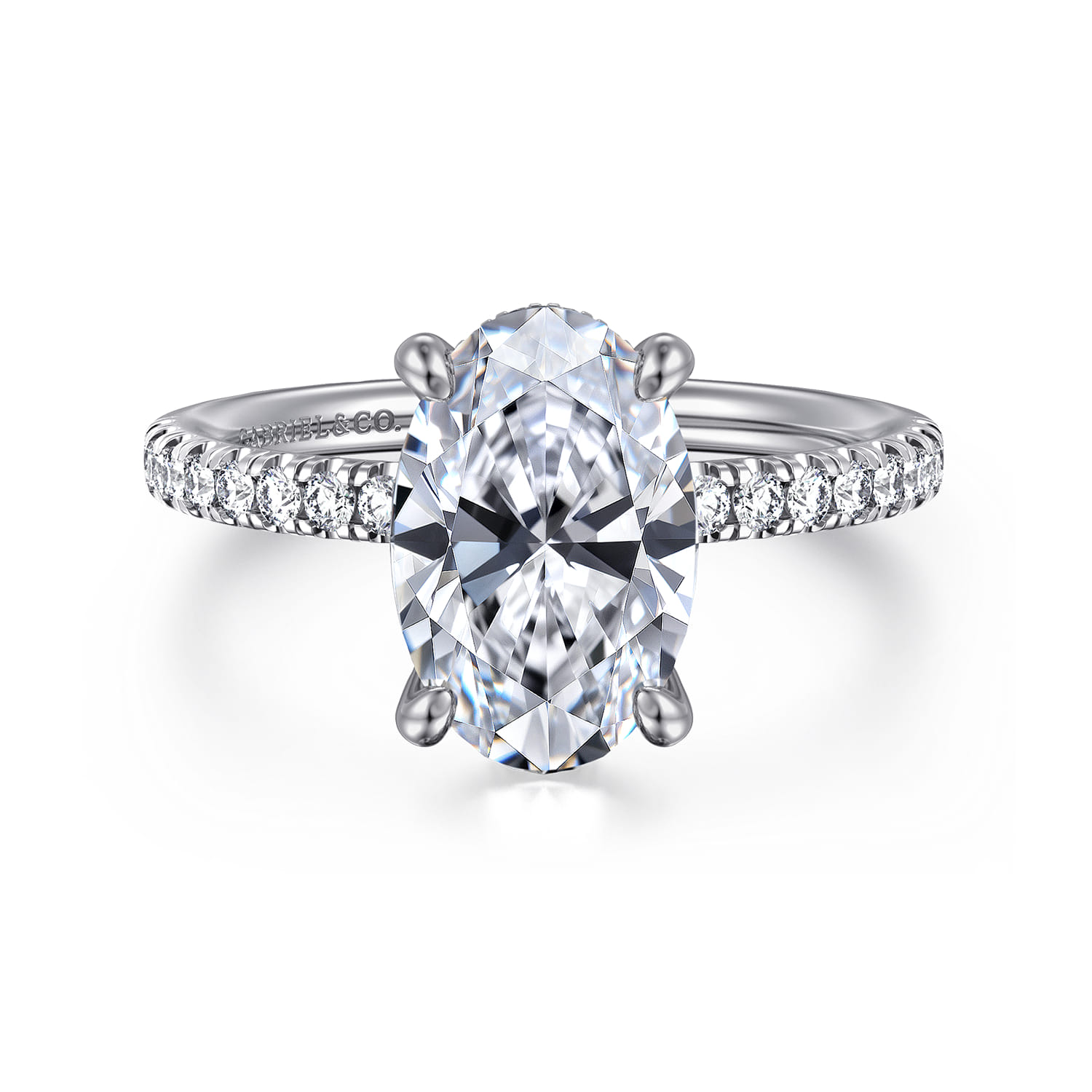 Stasia - 14K White Gold Oval Cut Diamond Engagement Ring