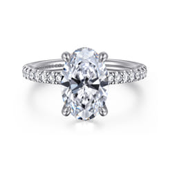 Stasia - 14K White Gold Oval Cut Diamond Engagement Ring