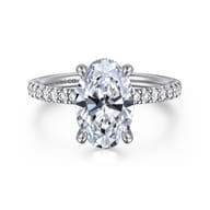 Stasia - 14K White Gold Oval Cut Diamond Engagement Ring