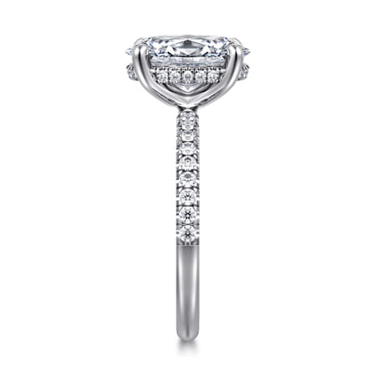 Stasia - 14K White Gold Oval Cut Diamond Engagement Ring