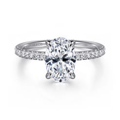 Stasia - 14K White Gold Oval Diamond Engagement Ring