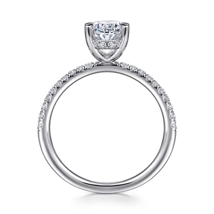 Stasia - 14K White Gold Oval Diamond Engagement Ring
