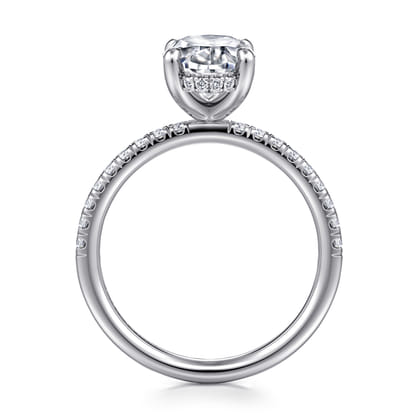 Stasia - 14K White Gold Oval Diamond Engagement Ring