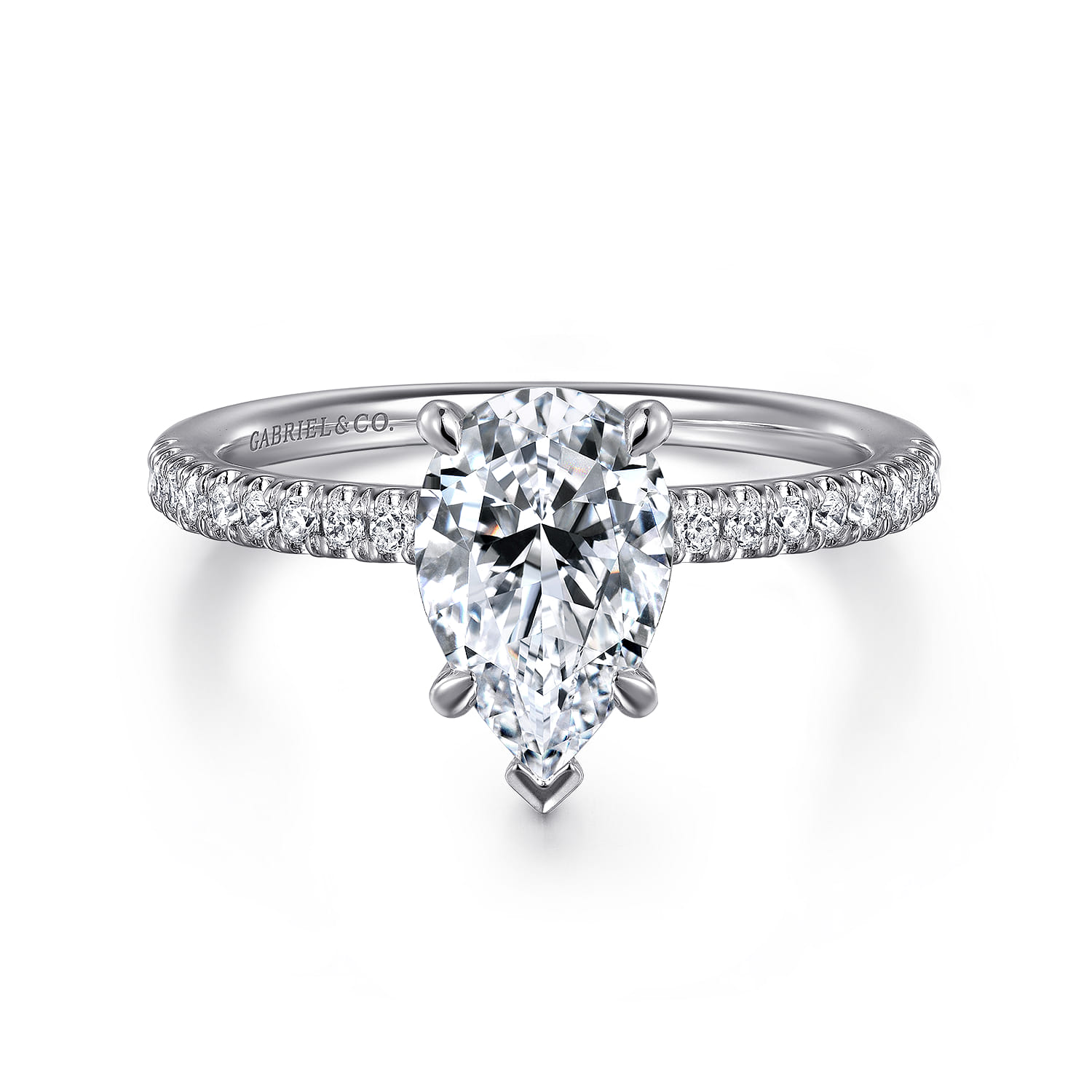 Stasia - 14K White Gold Pear Shape Diamond Engagement Ring