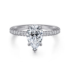 Stasia - 14K White Gold Pear Shape Diamond Engagement Ring