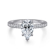 Stasia - 14K White Gold Pear Shape Diamond Engagement Ring