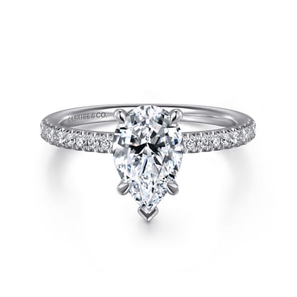 Stasia - 14K White Gold Pear Shape Diamond Engagement Ring