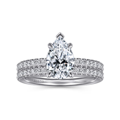 Stasia - 14K White Gold Pear Shape Diamond Engagement Ring