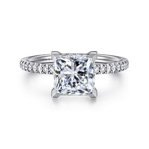 Stasia - 14K White Gold Princess Cut Diamond Engagement Ring