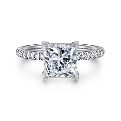 Stasia - 14K White Gold Princess Cut Diamond Engagement Ring