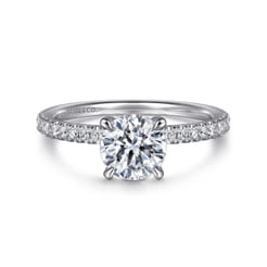 Stasia - 14K White Gold Round Cut Diamond Engagement Ring