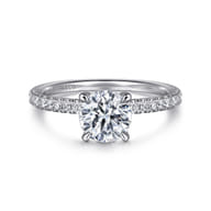 Stasia - 14K White Gold Round Cut Diamond Engagement Ring