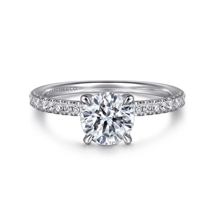 Stasia - 14K White Gold Round Cut Diamond Engagement Ring