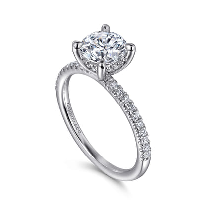 Stasia - 14K White Gold Round Cut Diamond Engagement Ring