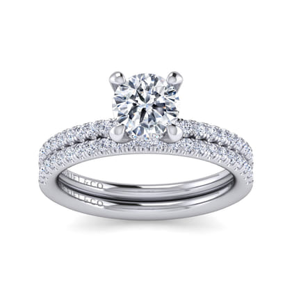 Stasia - 14K White Gold Round Cut Diamond Engagement Ring