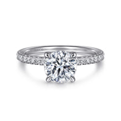 Stasia - 14K White Gold Round Cut Diamond Engagement Ring