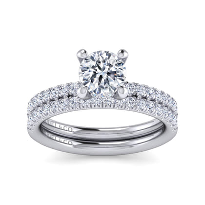 Stasia - 14K White Gold Round Cut Diamond Engagement Ring