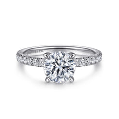 Stasia - 14K White Gold Round Cut Diamond Engagement Ring