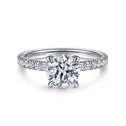 Stasia - 14K White Gold Round Cut Diamond Engagement Ring