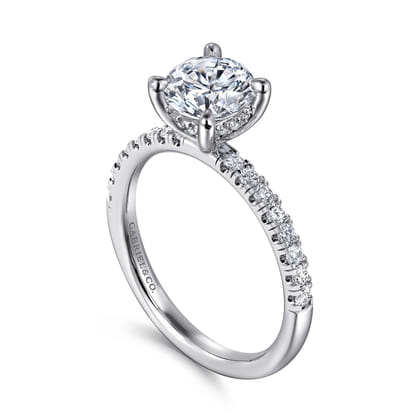 Stasia - 14K White Gold Round Cut Diamond Engagement Ring