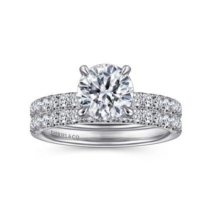 Stasia - 14K White Gold Round Cut Diamond Engagement Ring