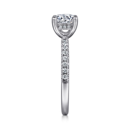 Stasia - 14K White Gold Round Cut Diamond Engagement Ring