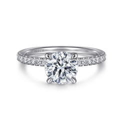 Stasia - 14K White Gold Round Diamond Engagement Ring
