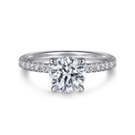 Stasia - 14K White Gold Round Diamond Engagement Ring
