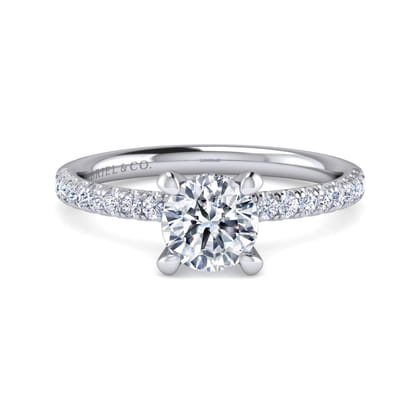 Stasia - 14K White Gold Round Diamond Engagement Ring