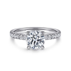 Stasia - 14K White Gold Round Diamond Engagement Ring