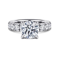 Stasia - 14K White Gold Round Diamond Engagement Ring