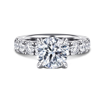 Stasia - 14K White Gold Round Diamond Engagement Ring