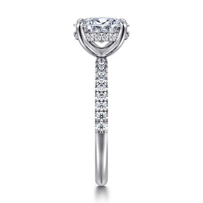 Stasia - 14K White-Yellow Gold Oval Cut Diamond Engagement Ring