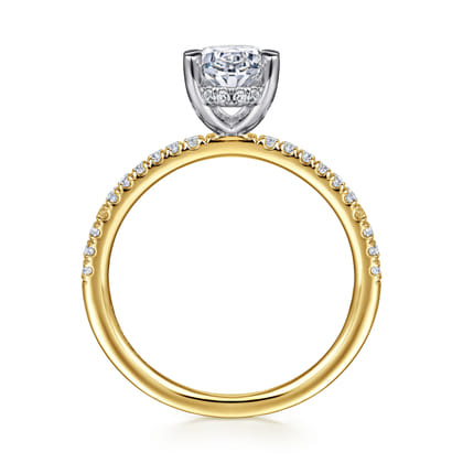 Stasia - 14K White-Yellow Gold Oval Diamond Engagement Ring