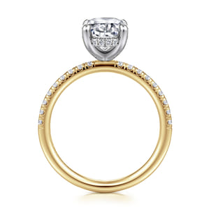 Stasia - 14K White-Yellow Gold Oval Diamond Engagement Ring
