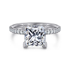 Stasia - 14K White-Yellow Gold Princess Cut Diamond Engagement Ring