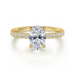 Stasia - 14K Yellow Gold Oval Cut Diamond Engagement Ring