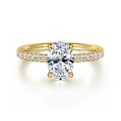 Stasia - 14K Yellow Gold Oval Cut Diamond Engagement Ring