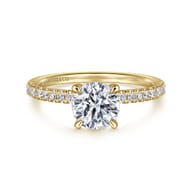 Stasia - 14K Yellow Gold Round Cut Diamond Engagement Ring