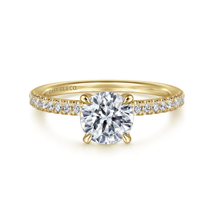 Stasia - 14K Yellow Gold Round Cut Diamond Engagement Ring