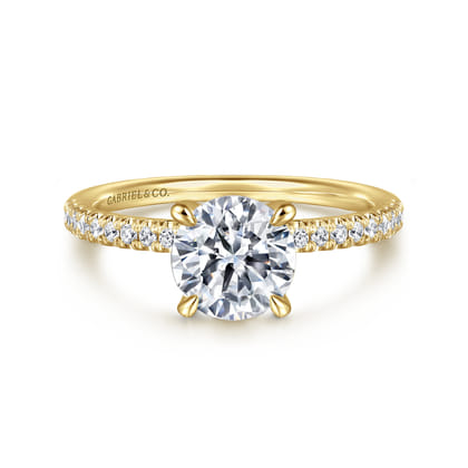 Stasia - 14K Yellow Gold Round Diamond Engagement Ring