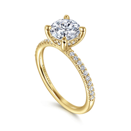 Stasia - 14K Yellow Gold Round Diamond Engagement Ring